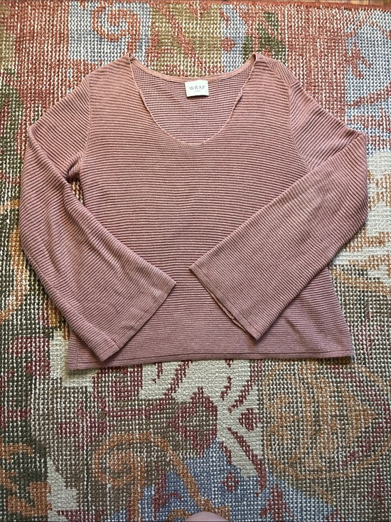 Wrap London Sweaters - Wrap London Organic Cotton Sweater Size 4 Dusty Pink Knit Distinctive Neckline